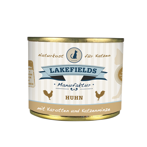 Lakefields für Katzen Dosenfleisch-Menü Huhn mit Karotten und Katzenminze