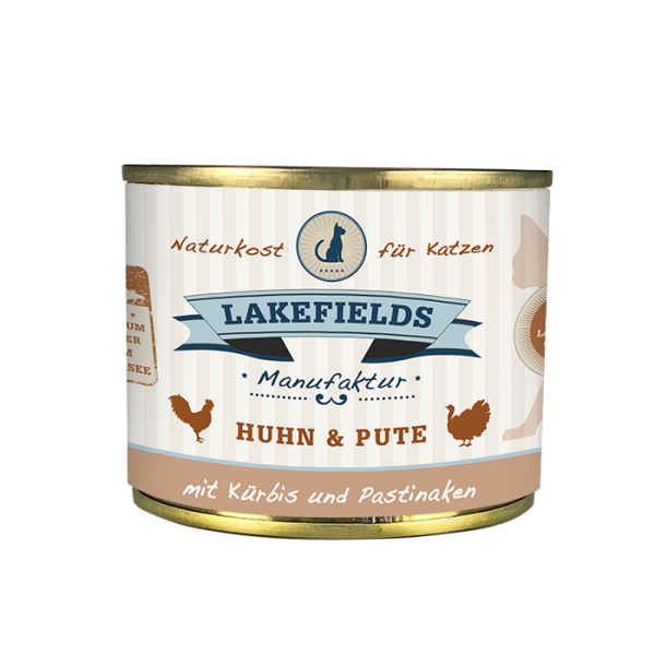 Lakefields für Katzen Dosenfleisch-Menü Huhn & Pute mit Kürbis und Pastinaken