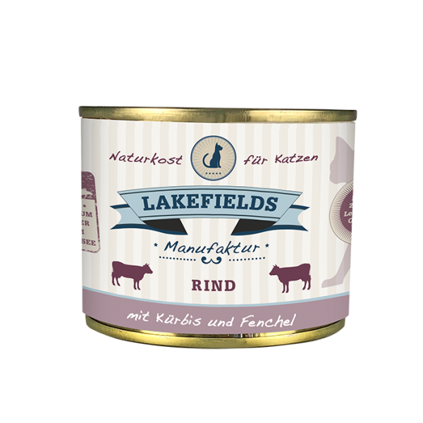 Lakefields für Katzen Dosenfleisch-Menü Rind mit Kürbis und Fenchel
