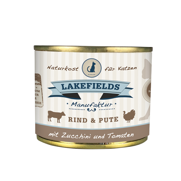 Lakefields Rind & Pute mit Zucchini und Tomaten (für Katzen)